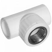 Тройник PP-R комбинированный белый Дн25х1/2