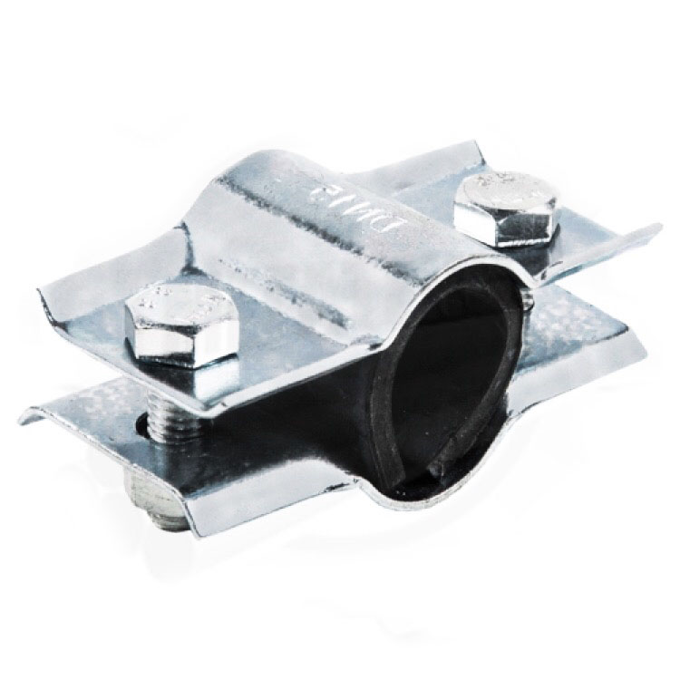 Хомут ремонтный стальной оцинкованный двухсторонний с резиновой прокладкой для труб Ду25 L=40мм