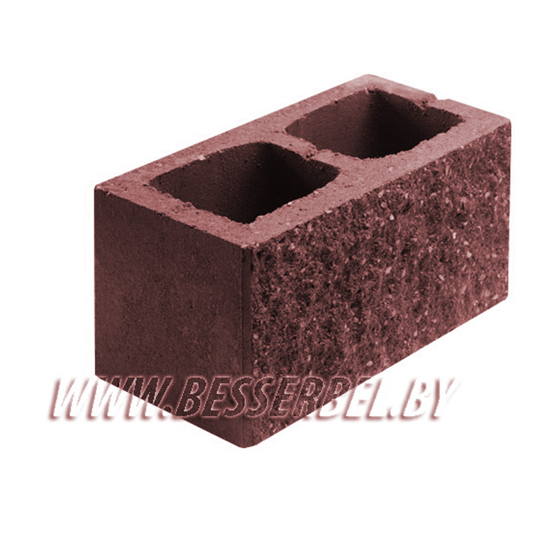 1КБСЛ-ЦП-1-К Красный 2% Камень бетонный столбовой лицевой