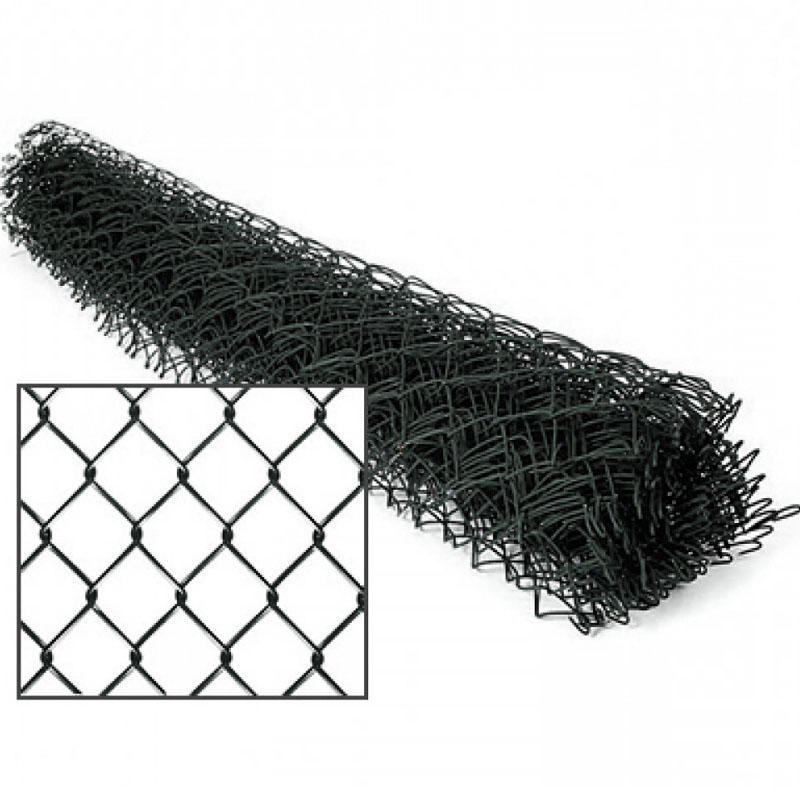 Сетка-рабица в ПВХ 55*55 д. 2,4мм, высота 1,2м, рулон 10м (серый)