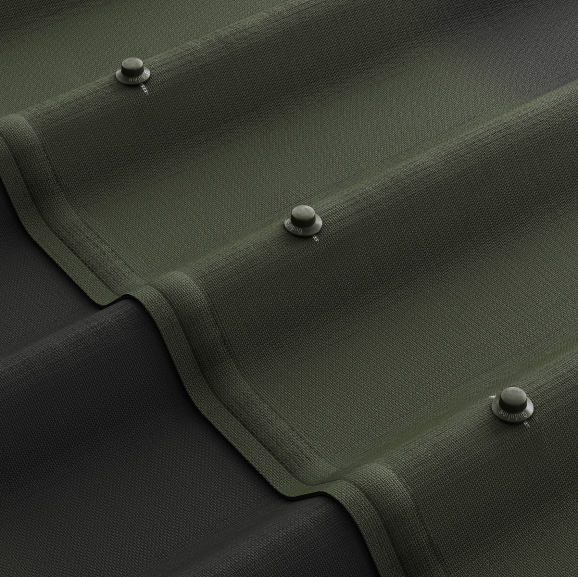 Лист Ондулин Tile черепица х5 с тенью 3D зеленый 1,95х0,96, РФ