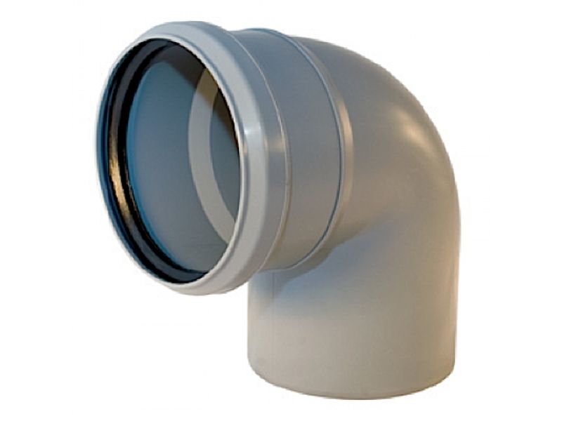 Отвод PP-H сер б/н Дн110х87гр в/к VALFEX 20101110