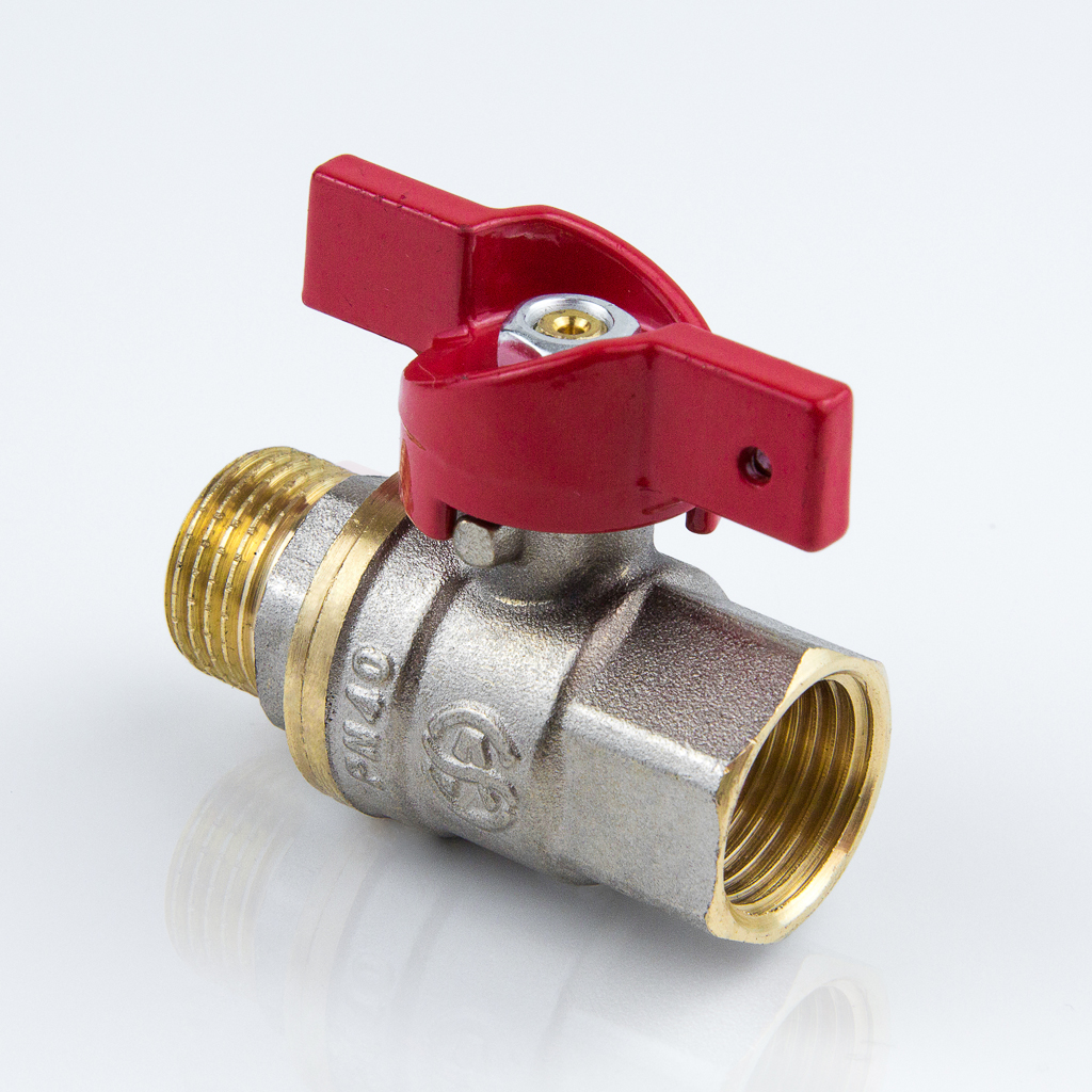 Кран шаровой латунь Ду25 Ру 25 ВР/НР бабочка  Aquasfera 1004-03, РФ