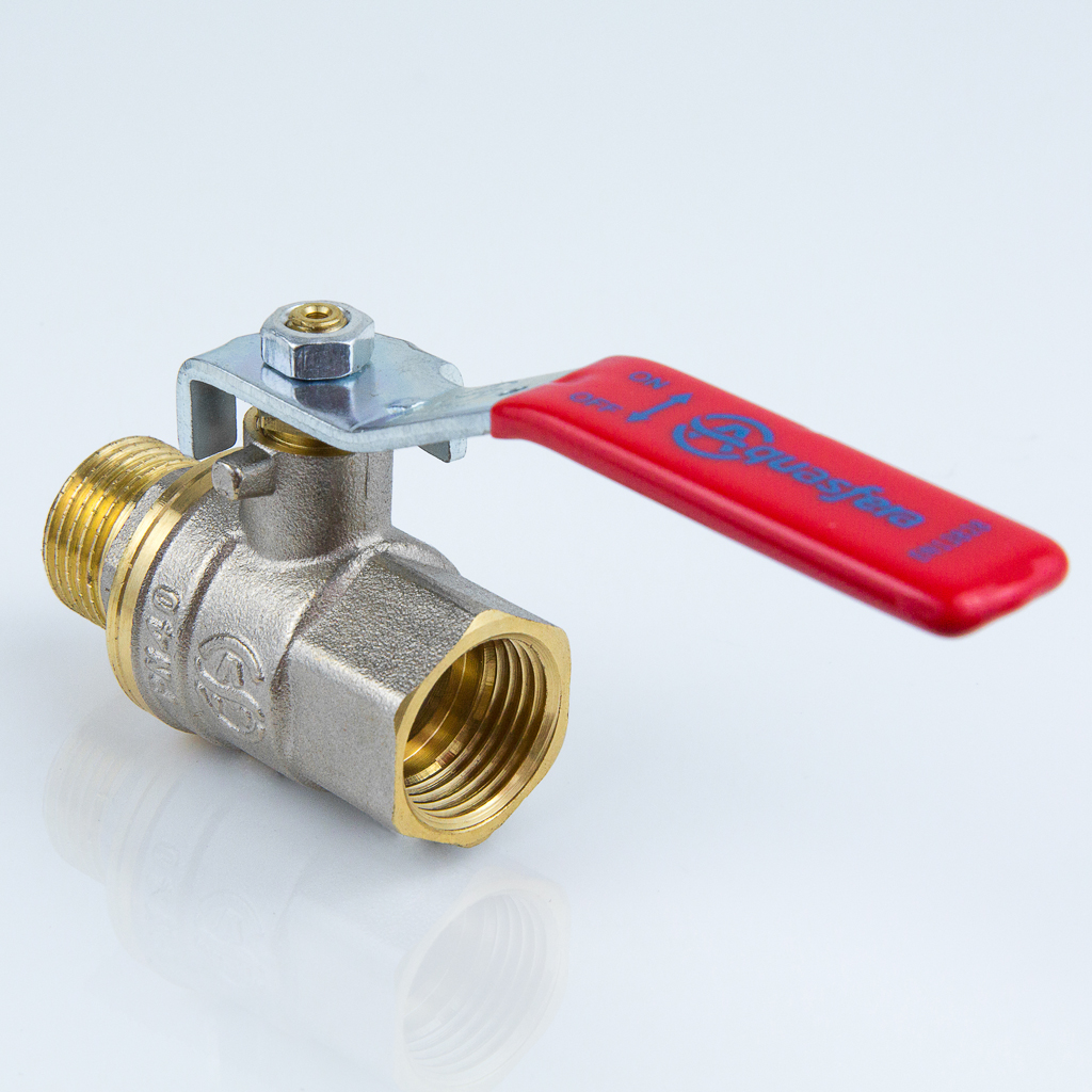 Кран шар лат EURO нк Ду25 Ру25 м/р полн рыч красный Aquasfera 1003-03 