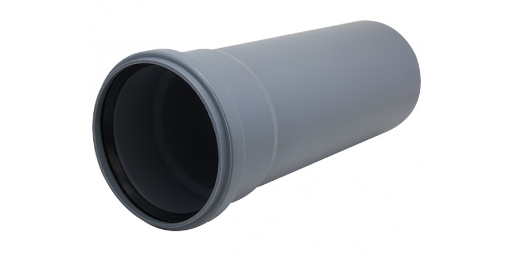 Труба PP-H сер б/н Дн110х2,7 L=1,5м в/к VALFEX