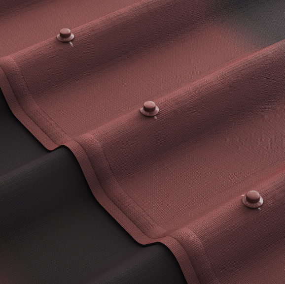 Черепица Ондулин красный с 3D эффектом 1,95х0,96, РФ