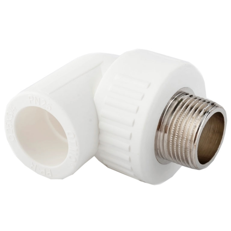 Угольник PP-R белый комбинированный Дн25х3/4