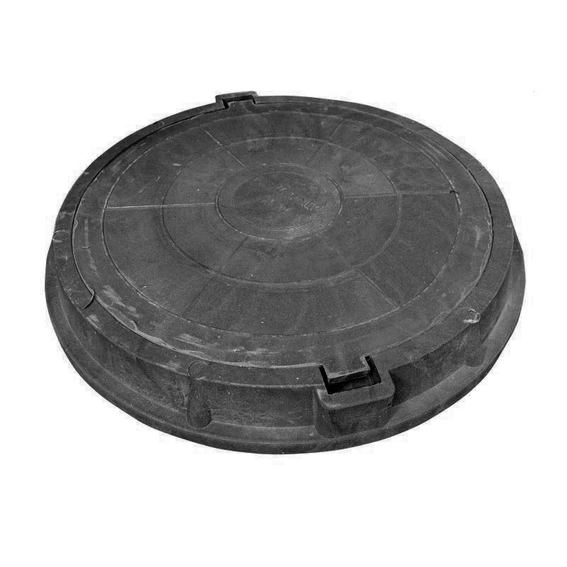 Люк полимерный тип легкий серый/черный 760х630 h=90 30кН 45кг, Россия ( 3 ТОННЫ)  