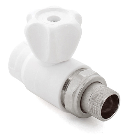 Кран PP-R белый шаровой прямой Дн25х3/4