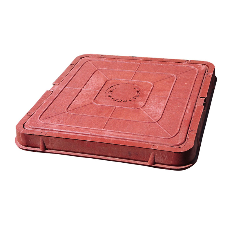 Люк полимерный Л685х60 30кН квадратный красный