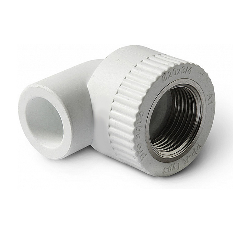 Угольник PP-R комбинированный белый Дн20х1/2