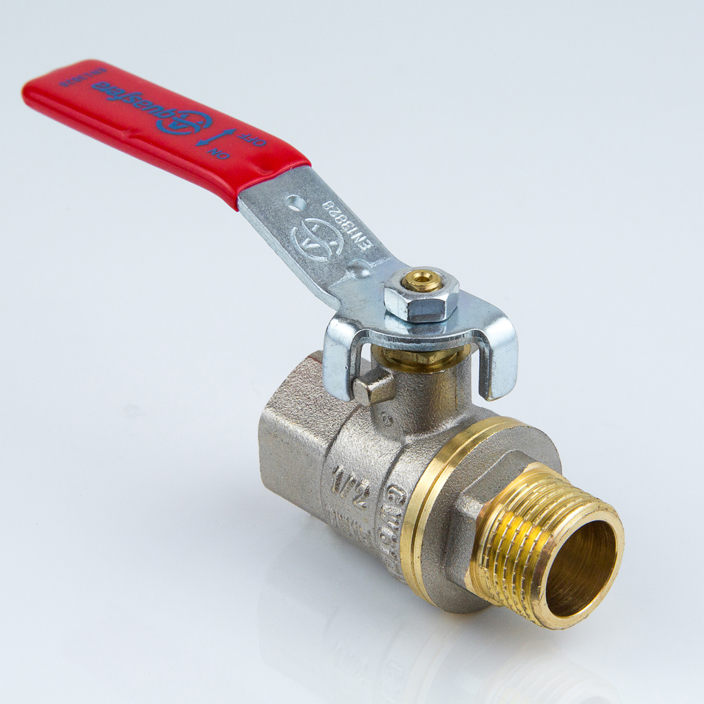 Кран шаровой латунь никель 1003 Ду50 ВР/НР рычаг Ру16 Aquasfera 1003-06, РФ