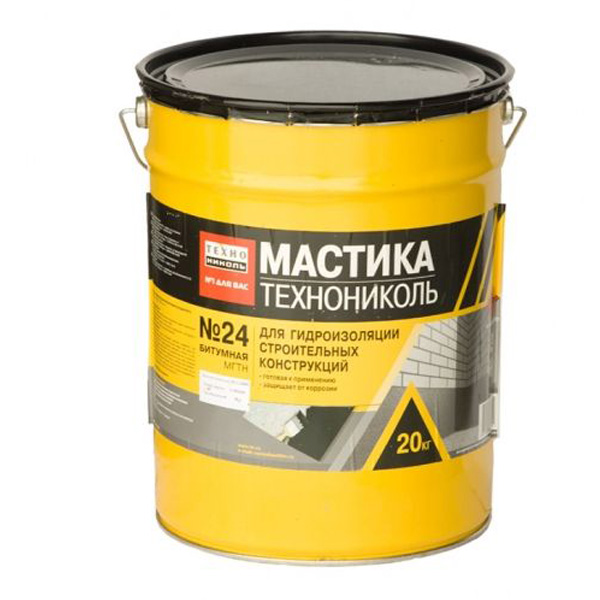 Мастика гидроизоляционная ТЕХНОНИКОЛЬ №24 (МГТН), ведро 20 кг
