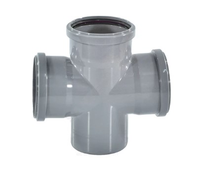 Крестовина PP-H 1-пл сер б/н Дн110х110х110х87гр в/к РосТурПласт 36473