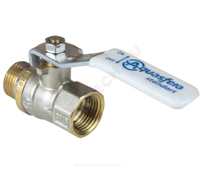 Кран шар лат 1103 Standard нк Ду25 Ру25 м/р полн рыч Aquasfera 1103-03 