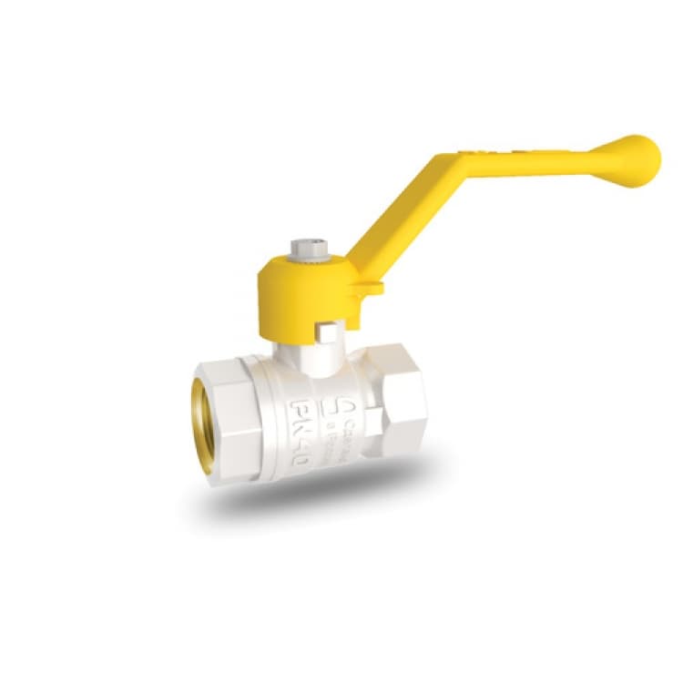 Кран шаровый газовый латунь никель Pride Ду15 Ру40 ВР рычаг LD 47.15.В-В.Р.