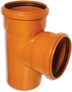 Тройник НПВХ с раструбом коричневый Дн 110х110х87гр б/нап в/к