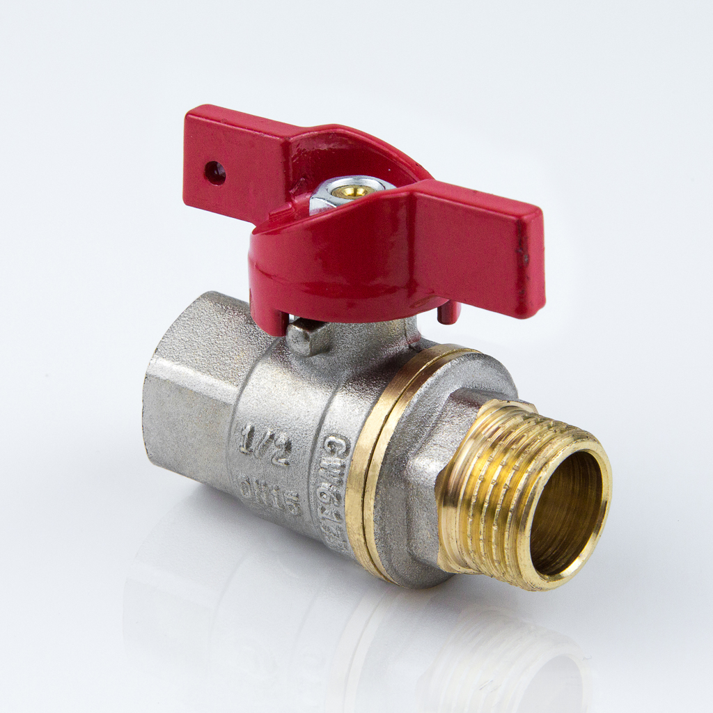 Кран шаровой латунь Ду20 ВР/НР Ру30 бабочка Aquasfera 1004-02, РФ