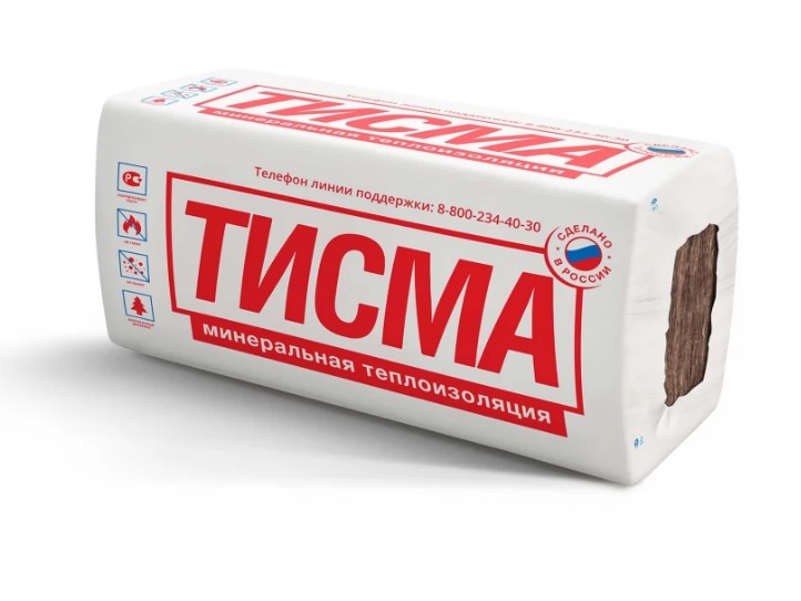 Изделия тепло-и звукоизоляционные минераловатные ТИСМА TS 038 Aguastatik 100х600х1300мм