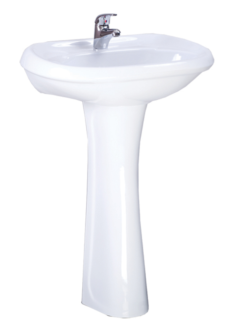 Умывальник с пьедесталом Воротынск 57 1/отв 3/вел крап/бел б/к