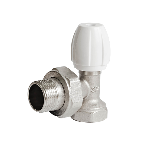 Клапан регулировочный ручной для радиатора Ду20 Ру10 ВР угловой  никель Ogint, Китай