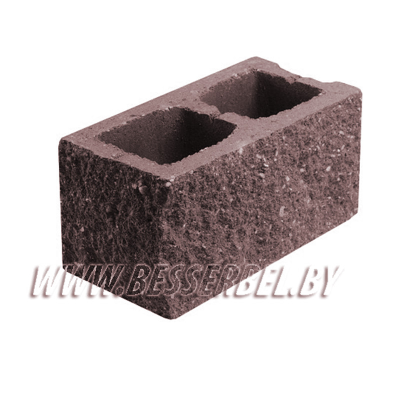 1КБУЛ -ЦП-1-2К Коричневый 2% Камень бетонный угловой лицевой