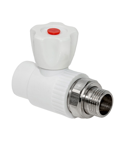 Кран PP-R белый шаровой Дн20х1/2