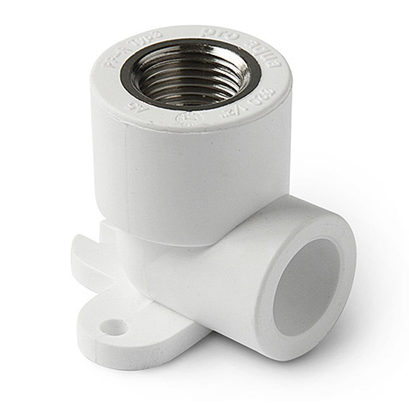 Угольник PP-R комбинированный белый Дн20х1/2