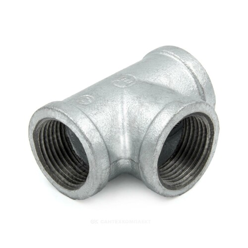 Тройник прямой чугунный  оцинкованный Ду 25 (1