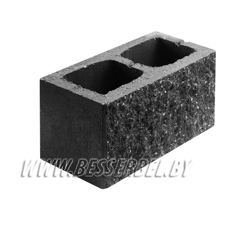 1КБСЛ-ЦП-1-К Черный 5% Камень бетонный столбовой лицевой