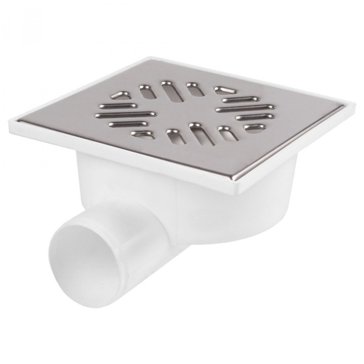 Трап РР горизонтальный с нержавеющей решеткой 150х150  Ду50, Россия