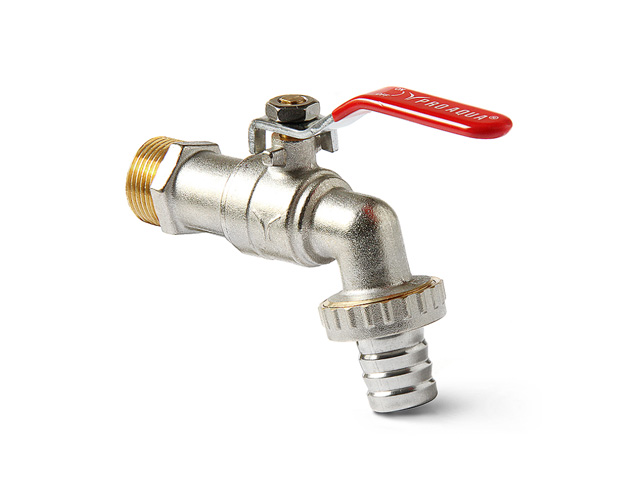 Кран шаровой латунь водоразборный со штуцером Ду15 Ру16 НР рычаг Aquasfera 1019-01 Китай