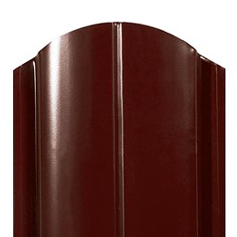 Штакетник металлический коричневый шоколад МП ELLIPSE-O 19х126 (ПЭД-01-8017/8017-0.45) высота 1,2 м