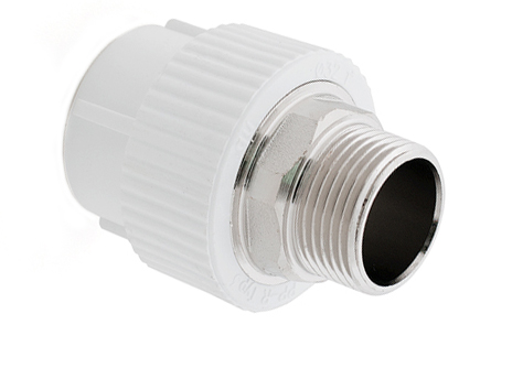 Муфта PP-R белая комбинированная разъемная Дн20х1/2