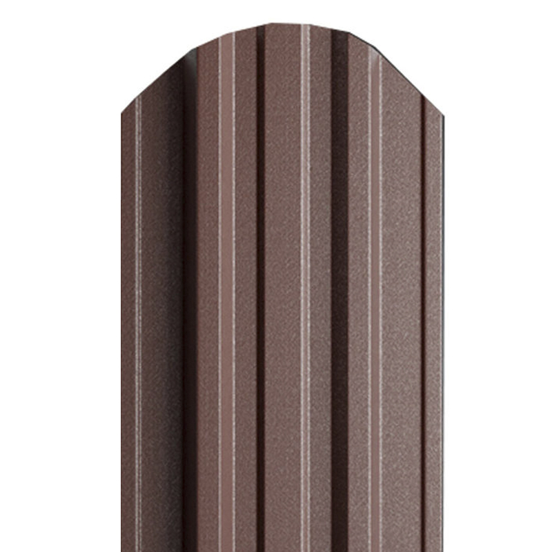 Штакетник металлический коричневый шоколад МП TRAPEZE-O 16,5х118 (ПЭД-01-8017/8017-0.45) высота 1,2 м