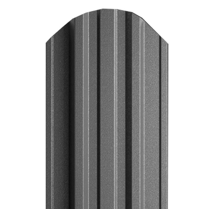 Штакетник металлический МП TRAPEZE-O 16,5х118 (ПЭД-01-7024/7024-0.45) серый графит высота 1,2 м