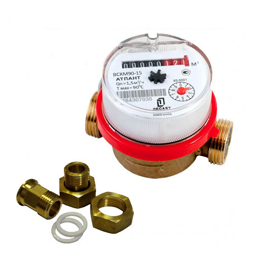 Счетчик г/в х/в ВСКМ 90 Ду20 90С L=130 в/к Декаст 72-20-243