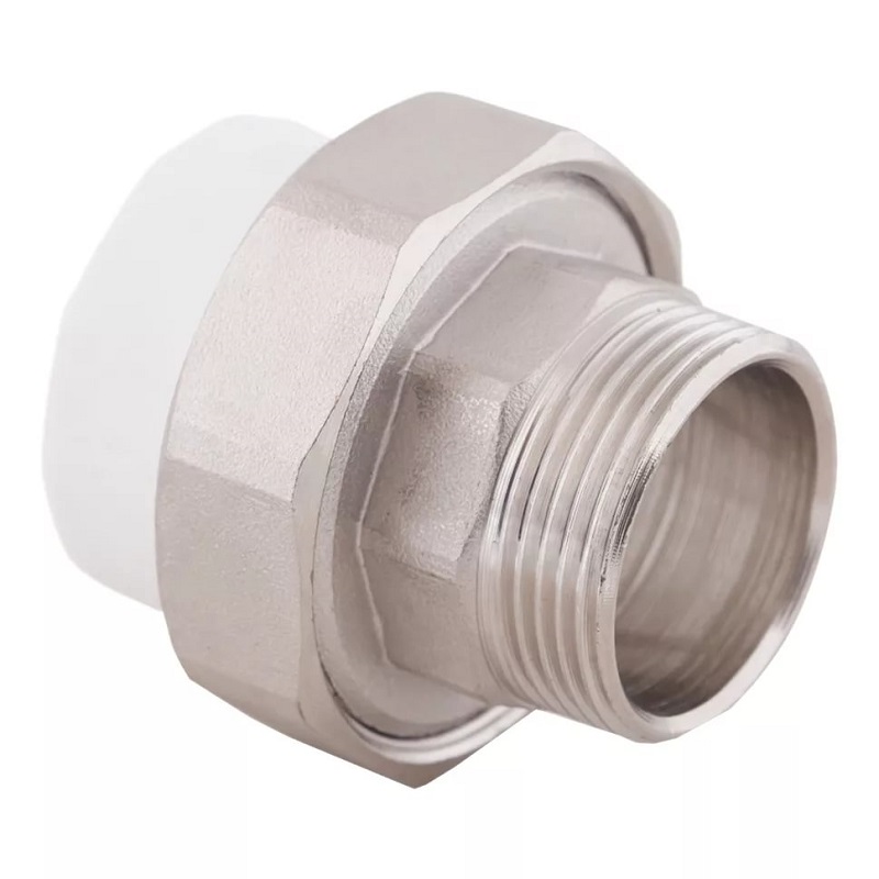 Муфта PP-R комбинированная разъемная белая НР Дн 20х3/4