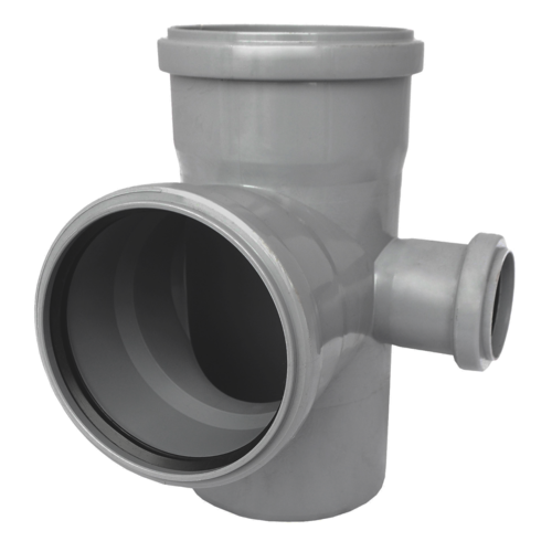 Крестовина НПВХ 2-пл сер б/н Дн110х110х50х87гр лев в/к ТУ 6-49-33-92 Агригазполимер