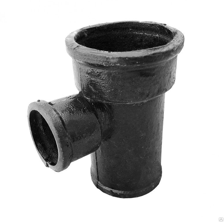 Тройник прямой чугунный 100х50, Россия
