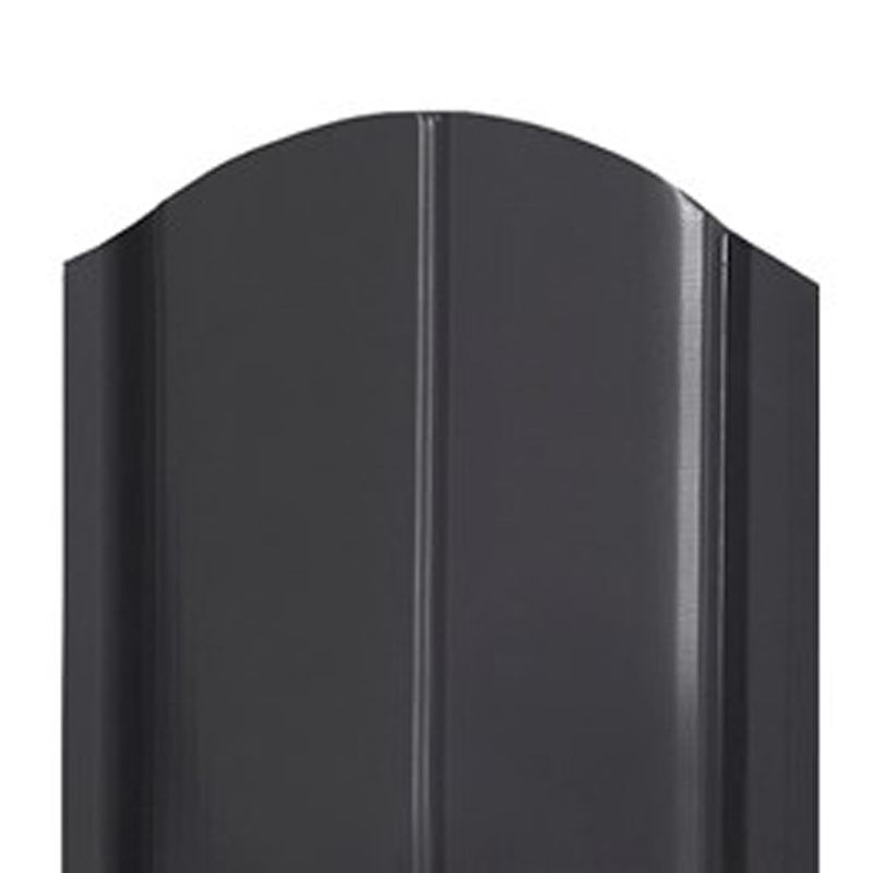 Штакетник металлический серый графит МП ELLIPSE-O 19х126 (ПЭД-01-7024/7024-0.45) высота 1,2 м