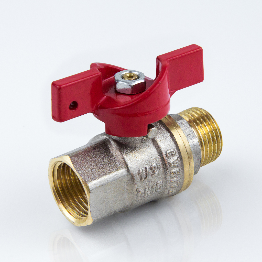 Кран шаровой латунь Ду15 ВР/НР бабочка Aquasfera 1004-01, РФ